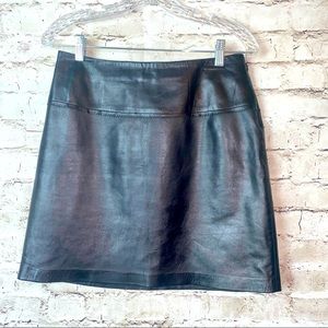Cache Vintage  Black Leather Mini Skirt
